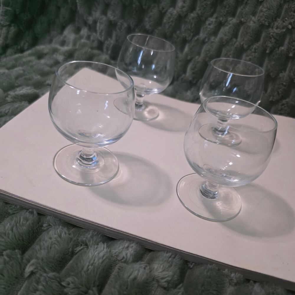 4 pc Vintage Brandy / Cognac Snifters Wine Sippers 3 inch tall